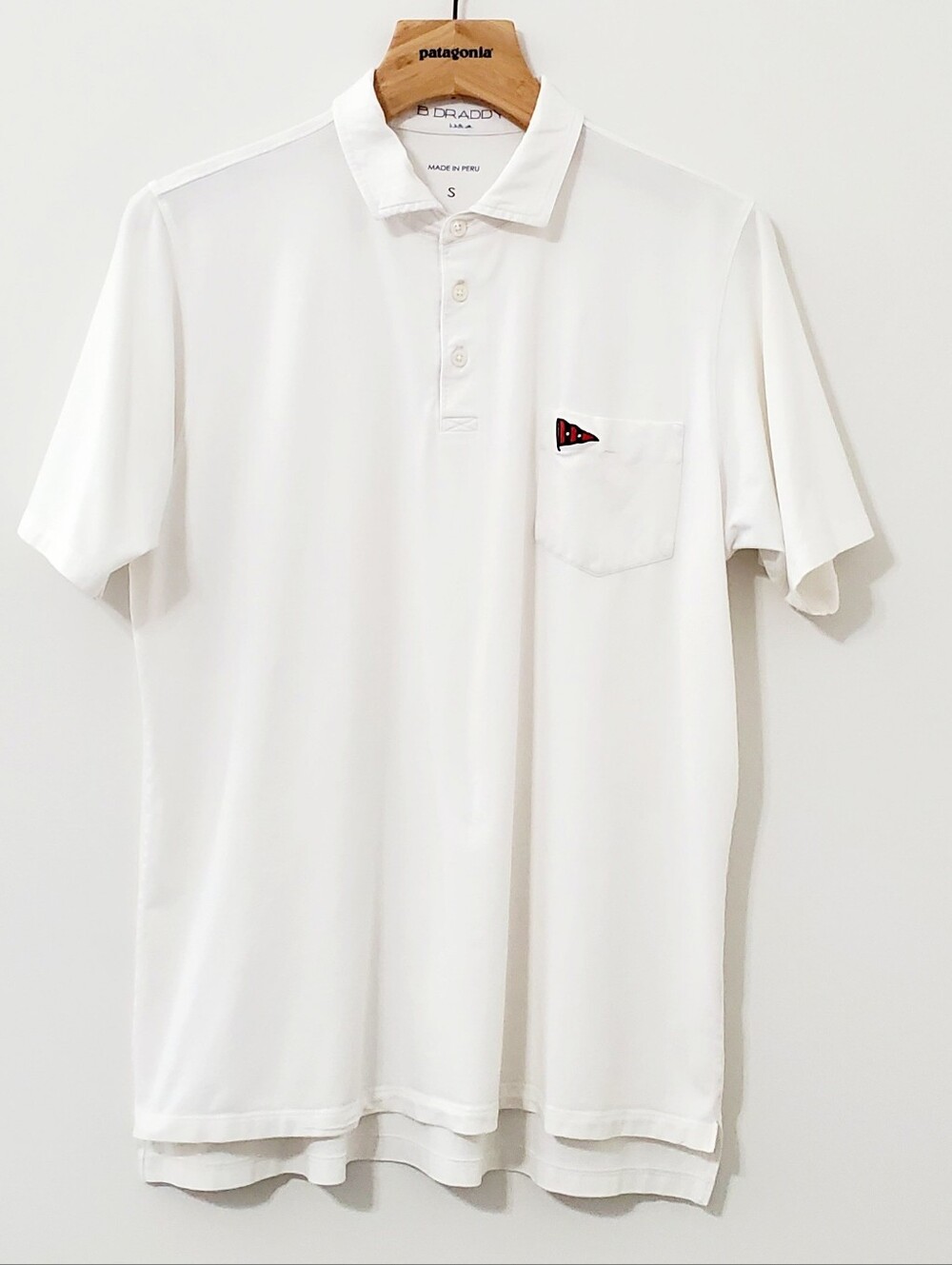 B. Draddy Pima Cotton Golf Polo Shirt White Mens Small